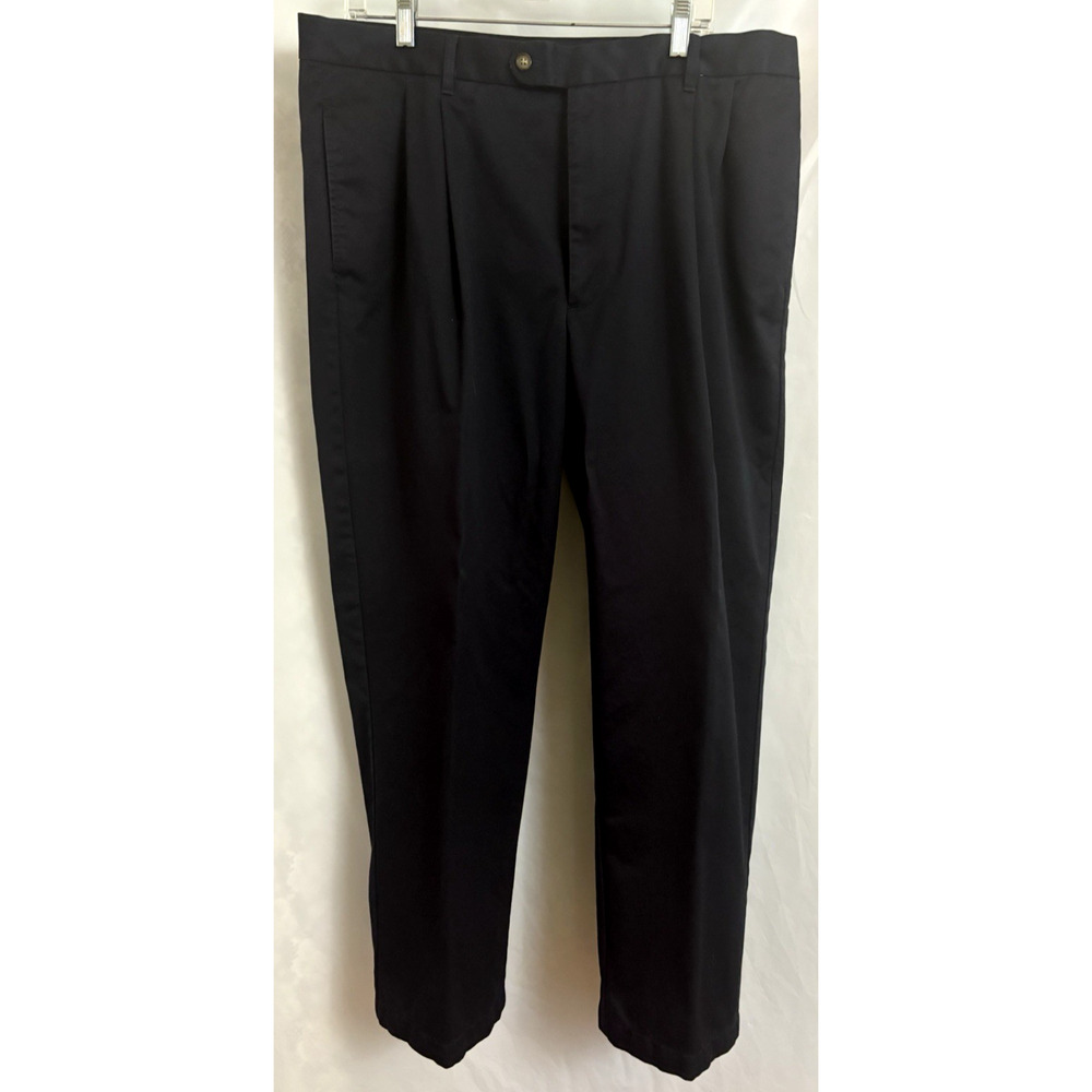 Gary Player Men's Size 36x30 Black Pleated Cotton Dress Work Pants